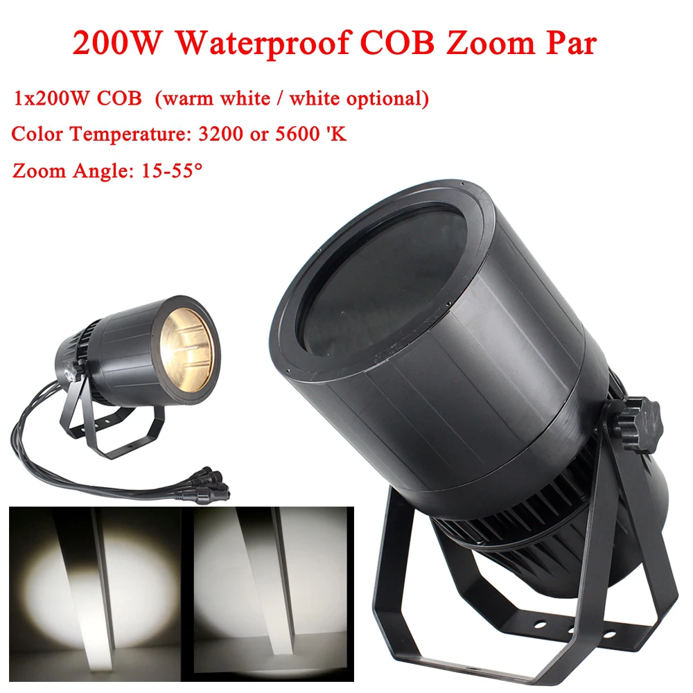 Professional Stage Light IP65 Waterproof Zoom COB LED Par Light 250W Warm White/ Cold White COB PAR LED Outdoor Led Par Light