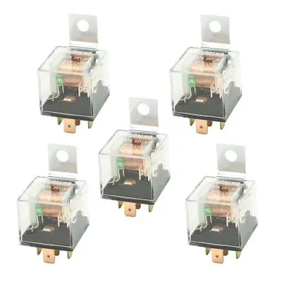 

DC 24V 40A 1NO+1NC SPDT 5 Pin Male Green Pilot Lamp Auto Car Relay 5 Pcs