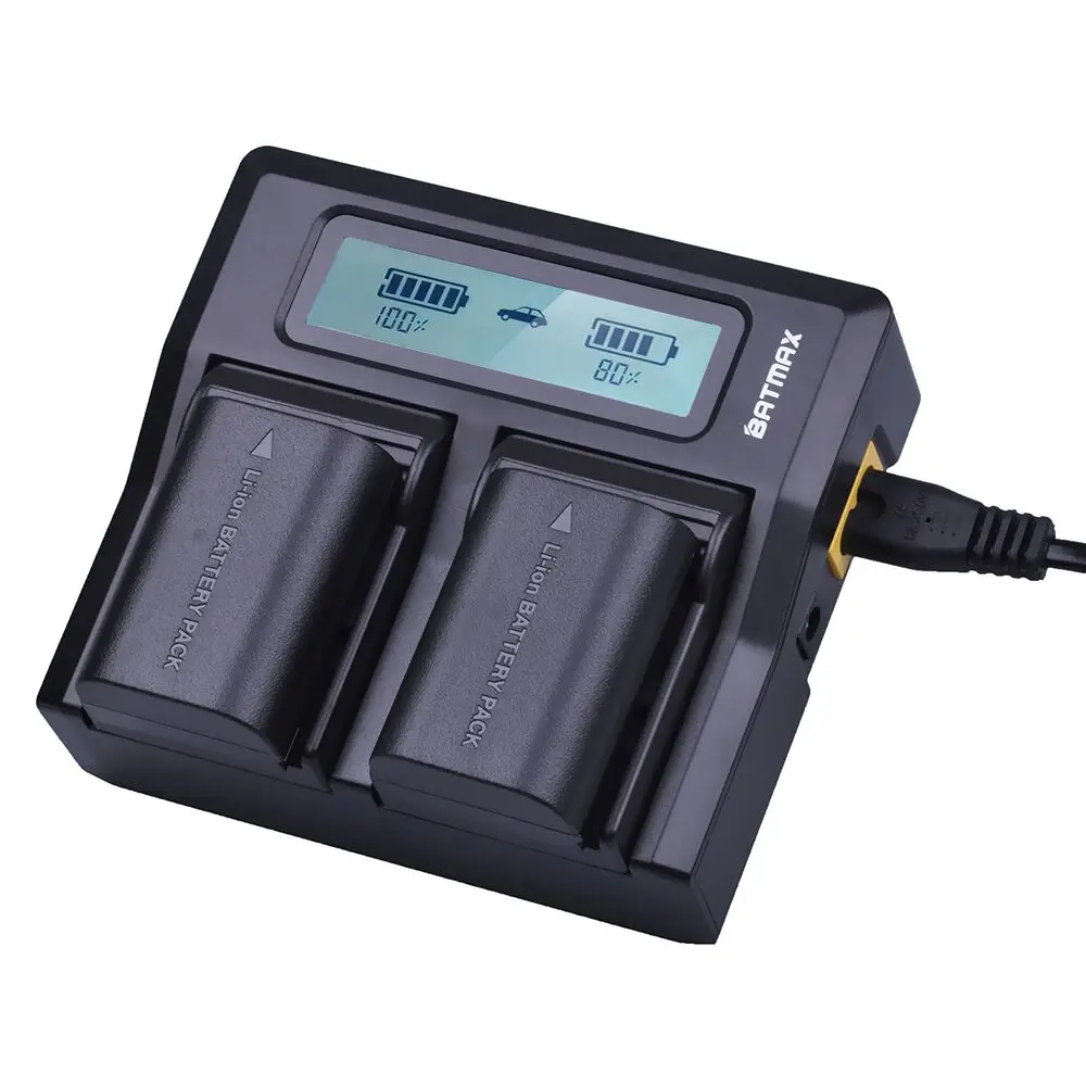 Batmax LP-E6 LP-E6N  LCD Rapid Dual Charger for CANON DSLR EOS 60D 5D3 7D 6D 70D 5D Mark II III SLR  and Canon LC-E6