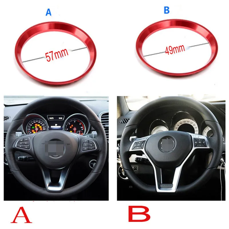 Youwinme Auto Aluminum Car Steering Wheel Ring Sticker For Mercedes Benz AMG New B C Class New CLA GLC New E A Class GLA GLK