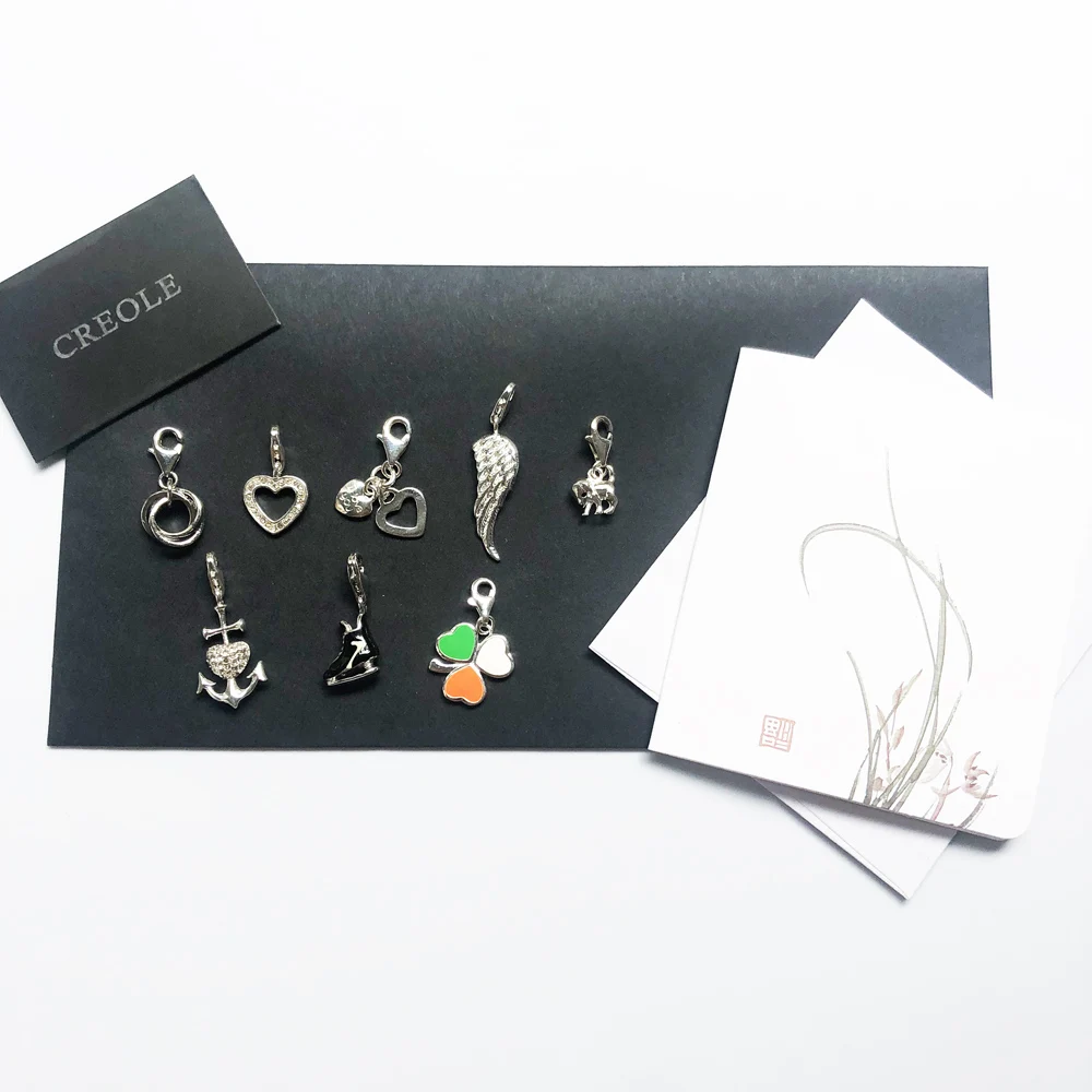 Faith Hope Love Skates Circles Wing Heart Dog I Love You Clover Charm Pendant,2019 Trendy Jewelry 925 Sterling Silver Gift