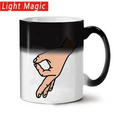 CIRCLE GAME Coffee Mugs Friends Gifts Magic Temperature Heat Sensitive Creative OK Color Changing Cup mug
