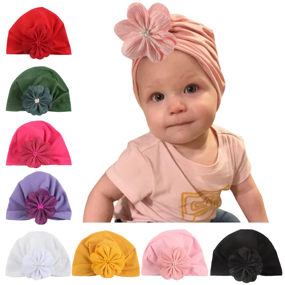 

2019 Baby Hat Soft Velvet Baby Cap Bonnet Infant Photography Props Lovely Girl Bowknot Beanie Flower Hats for Kids Benaie Caps