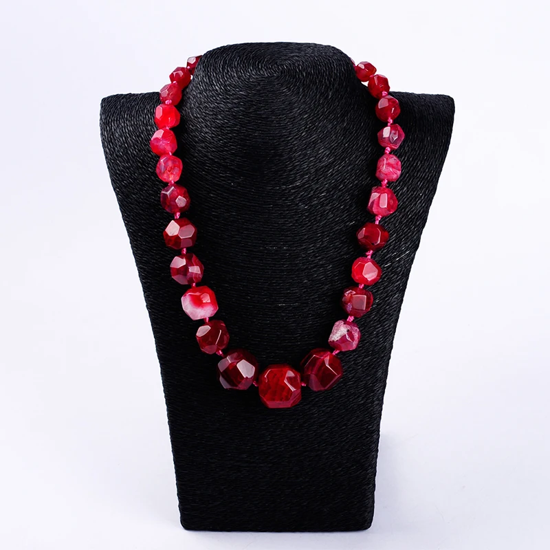 Starloong New Fashion Jewelry 6 Colors Natural Stone Beads Semi-precious Stone Tower Chain Weaving Necklace For Women Bijoux