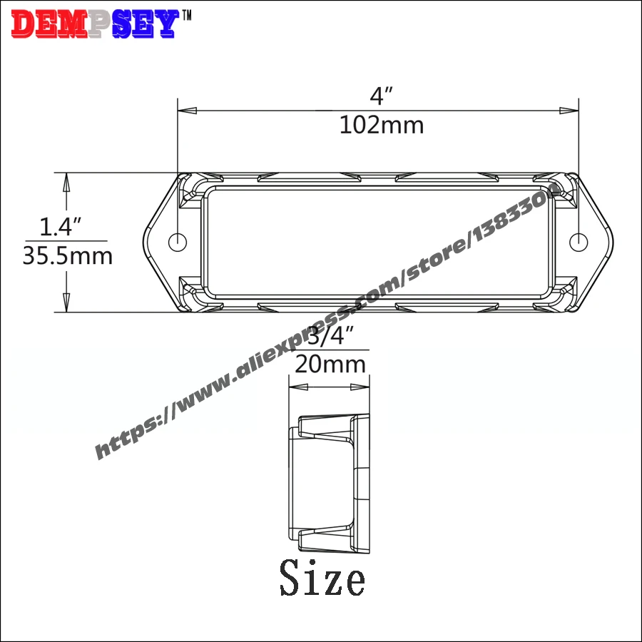 Dempsey 24 светодиода супер яркие, внешние предупреждающие огни LED grill поверхностное крепление зажигалка, водонепроницаемый, DC12V (VS-9L24)