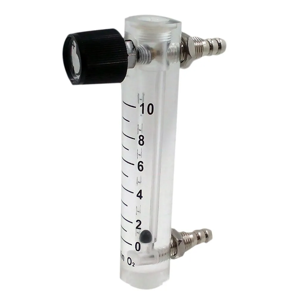 

10pcs 1-10LPM Air Flow Meter for Gas Air Oxygen Flowmeter Indicator Counter Height 115mm With Metal Value