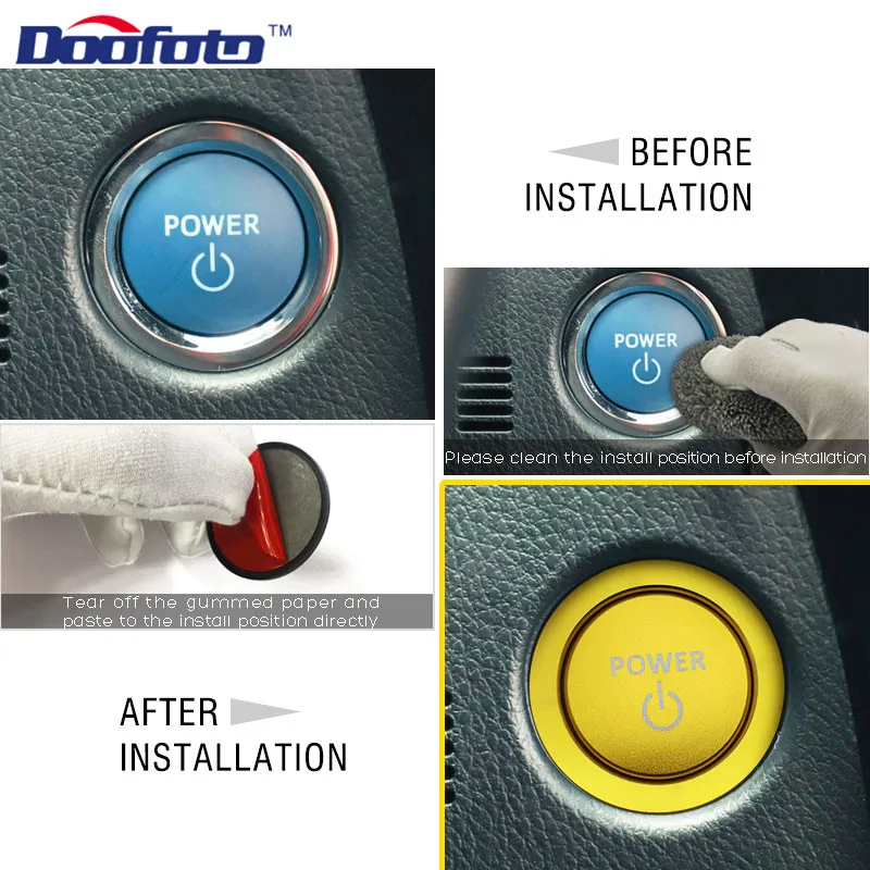 Doofoto Car Styling Start Stop Ring Engine Car Ignition Button Cover Case dla Toyota 86 FR-S Corolla C-HR CHR C HR Rav4 Yaris