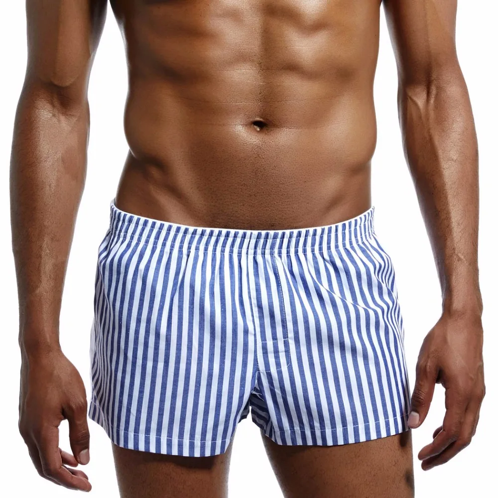 Summer 100% Cotton Sleep Bottoms Men Sleep Shorts Casual Men Loose pants Leisure Stripes Home Underwear Men\'s Sleep & Lounge