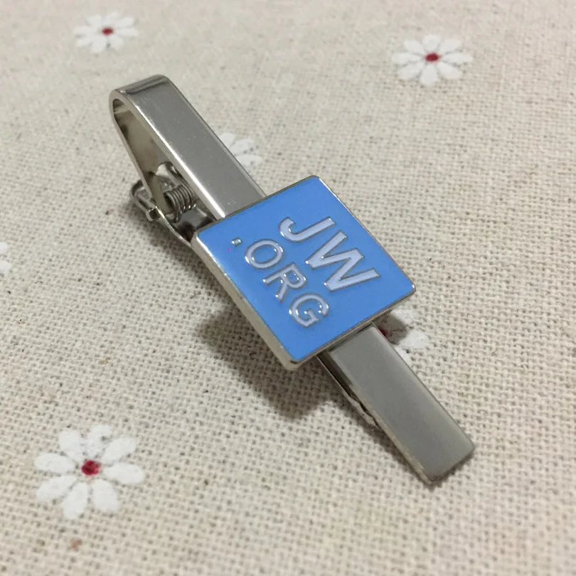 Blue Jw.org Religious Tie Clips Enamel Metal Craft Soviet Gifts Silver Color