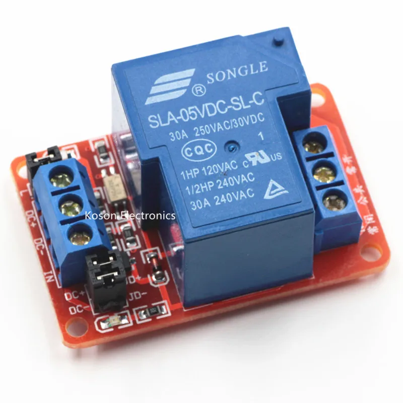 5V 30A 1-Channel Relay Module with Optocoupler H/L Level Triger for Arduino