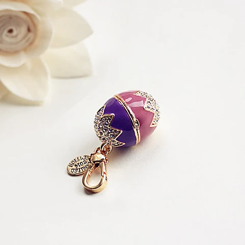 Easter Egg Bunny Charm Women Handbag Zipper Key Chains Moves Pendant For Girl Necklace Jewelry Gift