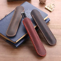 Sacchetto Della Penna a mano In Vera Pelle, Pelle Bovina Penna Stilografica Cassa Del Supporto, Vintage Retro Accessori di Stile Per Il Diario di Viaggio