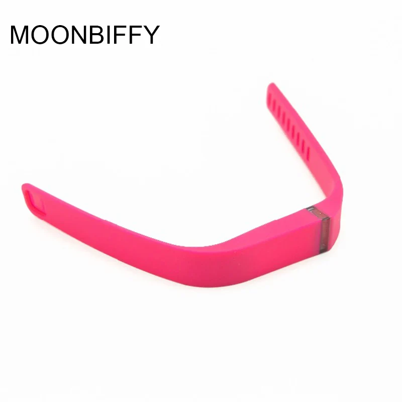 MOONBIFFY Colorful Replacement Silicone Strap Wristband Smart Band watchband without Metal Clasps (No Tracker) for Fitbit Flex