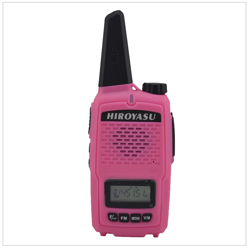 HIROYASU-Mini walkie Talkie Q1626, Radio bidireccional portátil, UHF, 400-470MHz, 16 canales, Color rosa