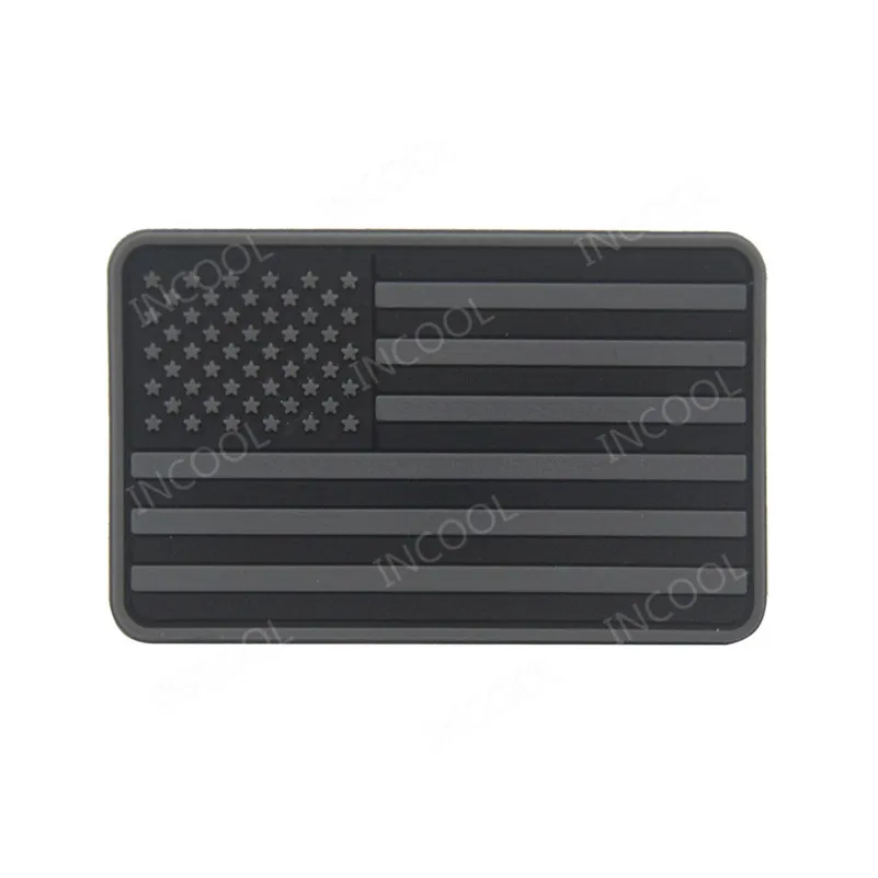 American PVC Flag Patch US USA United States of America Thin Blue Line Patch Rubber Patch For Clothing Backpack