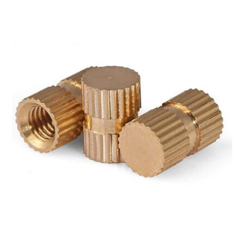 

200 Pcs M4 Insert Nuts Brass Blind Set Thumb Brass Knurled Round Nut Injection Moulding