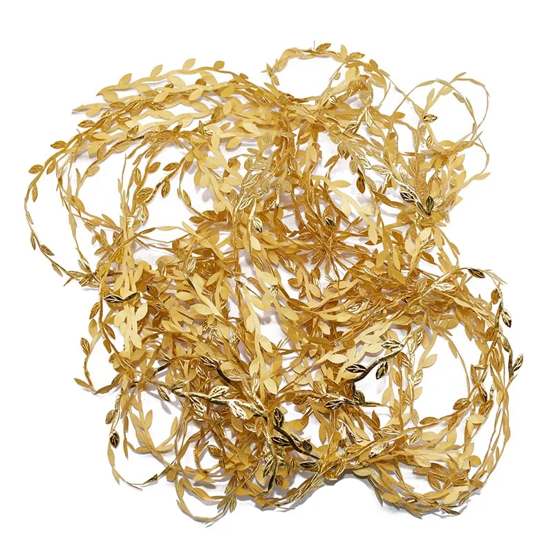 10Meters Gold Leaves Vine Artificial Silk Leaf Handmade Scrapbooking Craft Wreath Wedding Party Decor Fake Flower Rattan Garland image 5