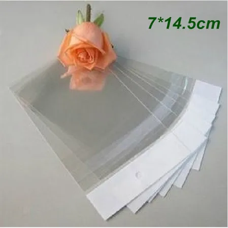 

7cm*14.5cm Clear Self Adhesive Seal Retail Package Bag OPP Poly Bag Plastic Packaging Bag For Event W/ Hanging Hole 500Pcs/Lot