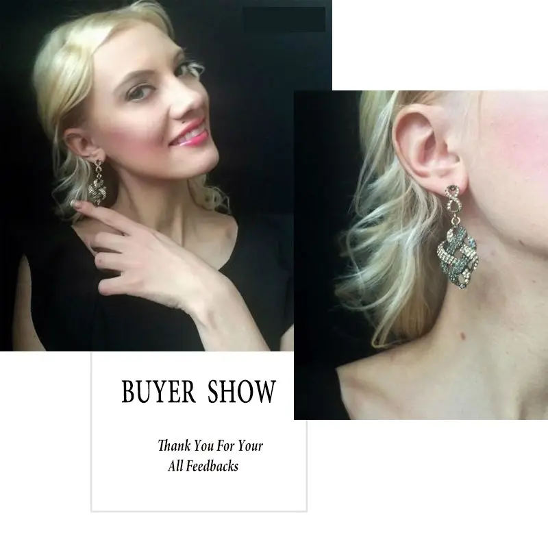 VEYO Vintage Rhinestone Drop Earrings Bridal Wedding Dress Earrings For Woman New Gift