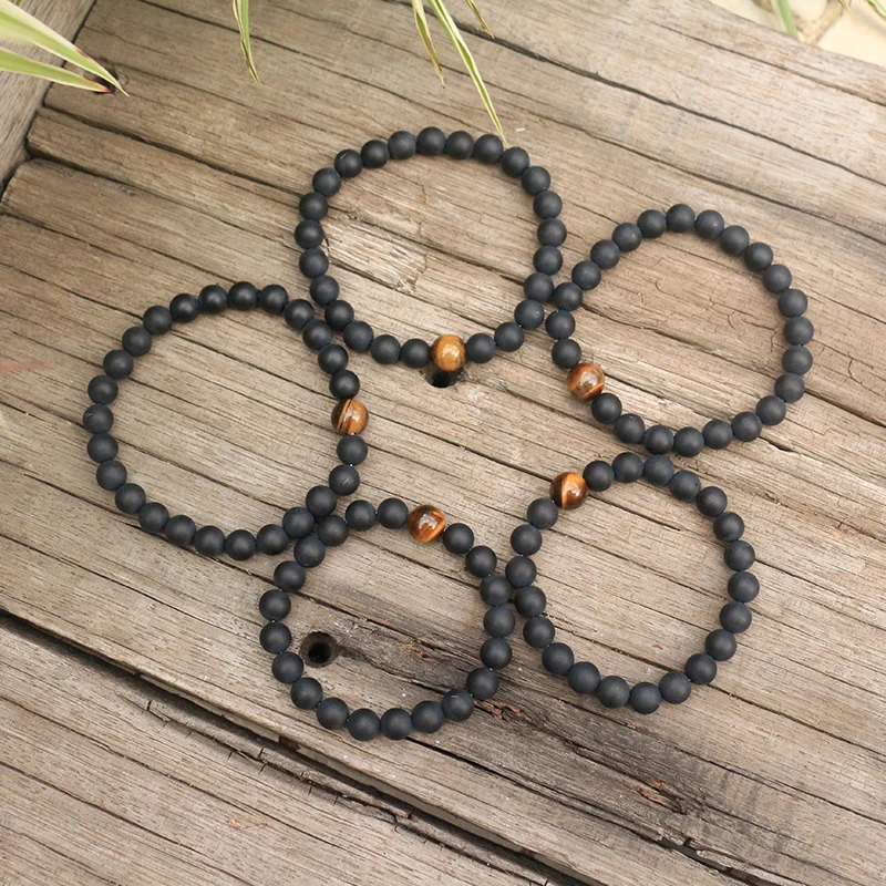 8mm Natural Stone Bead,Prayer Bracelet,Matte Black Onyx, Tigers Eye,JapaMala Bracelet,Spiritual Jewelry,Meditation,Inspirational