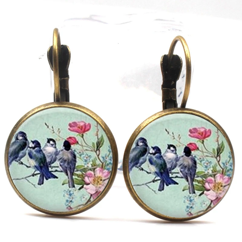 2019 retro women glamour antique bird earrings fashion lady wedding party jewelry fashion peacock hummingbird fun earrings gift