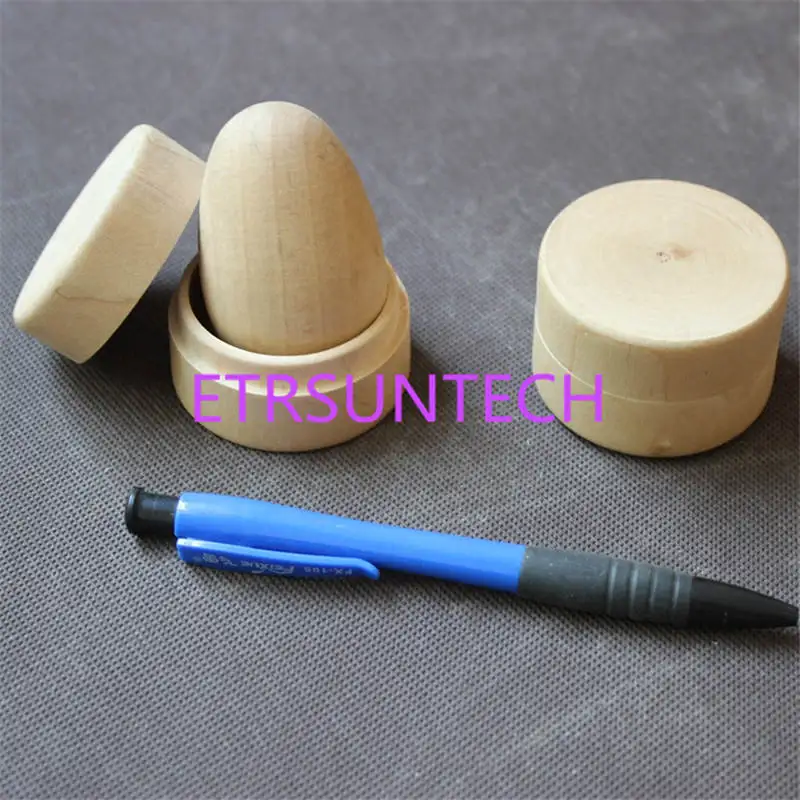 100pcs/lot Small Round Wooden Storage Box Ring Box Vintage decorative Natural Craft Jewelry box Case Wedding Accessories