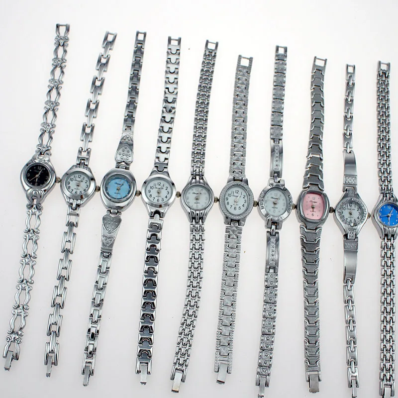 10pcs/Lot. Wholesale Price Bulk Mixed Cute Silver Lady Women Watch Quartz Wristwatches Gift Hot Sale JB2T