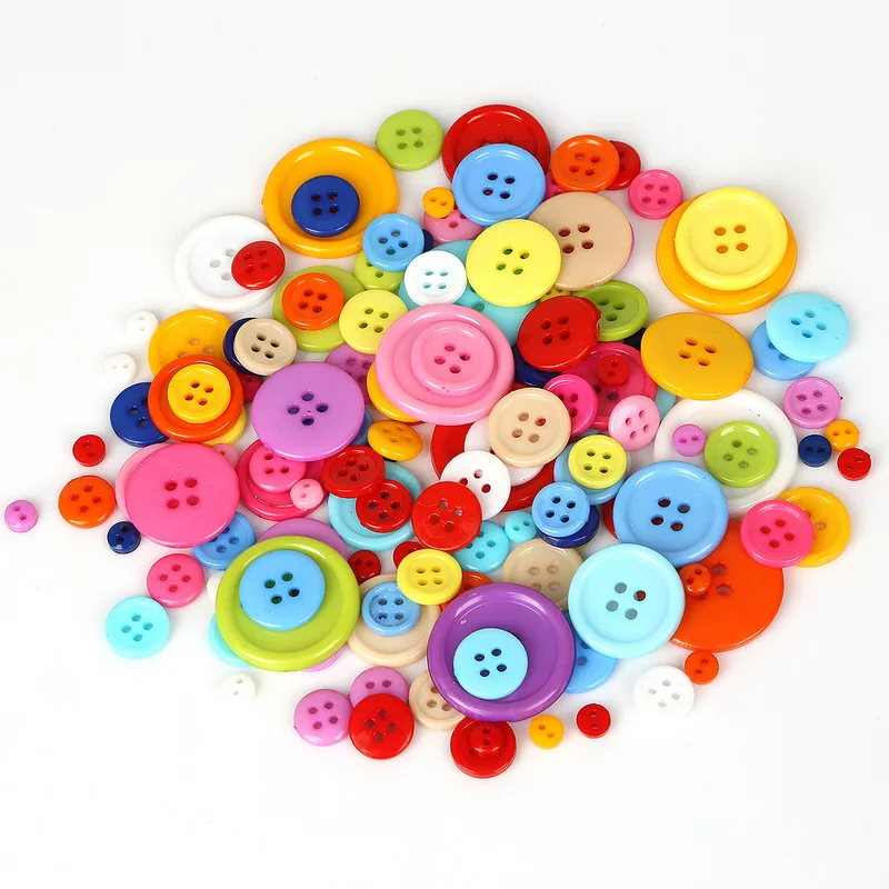 Mixed Color Mix Shape Small Plastic Buttons Round Flower Ladybird Butterfly Cartoon Button DIY Craft Sewing Garment Accessories