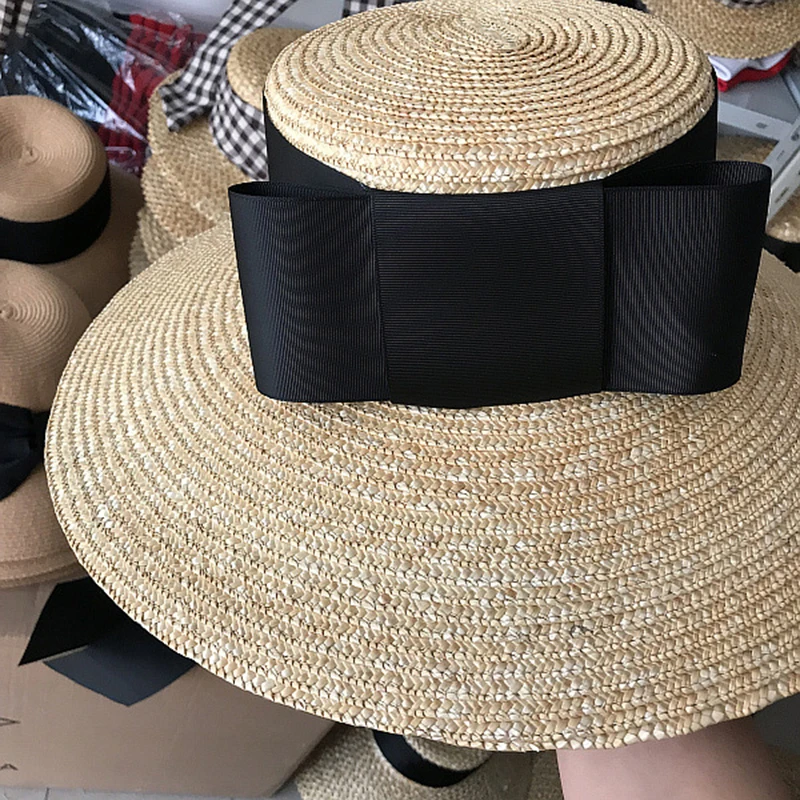 Elegant Women Wide Brim Straw Hat Floppy Summer Sun Hat Holiday Boater Beach Hat Cap Band Bow Kentucky Derby Hat SombreroS