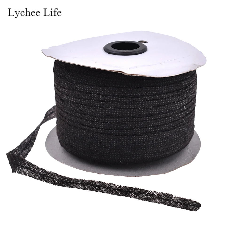 Lychee Life 100 Meters Non-woven Fabric Fusible Single Side Adhesive Tape Interlining Cloth Lining to Prevent Transformation