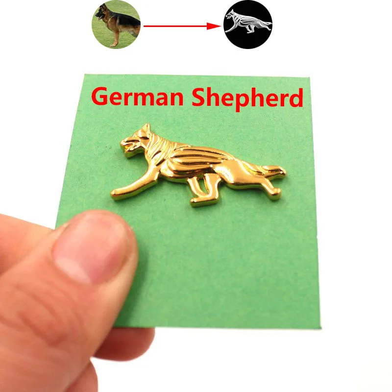 Mdogm German Shepherd Dog Animal Brooches And Pins  Suit Cute Metal Small Father Collar Badges Gift For Male Men B060