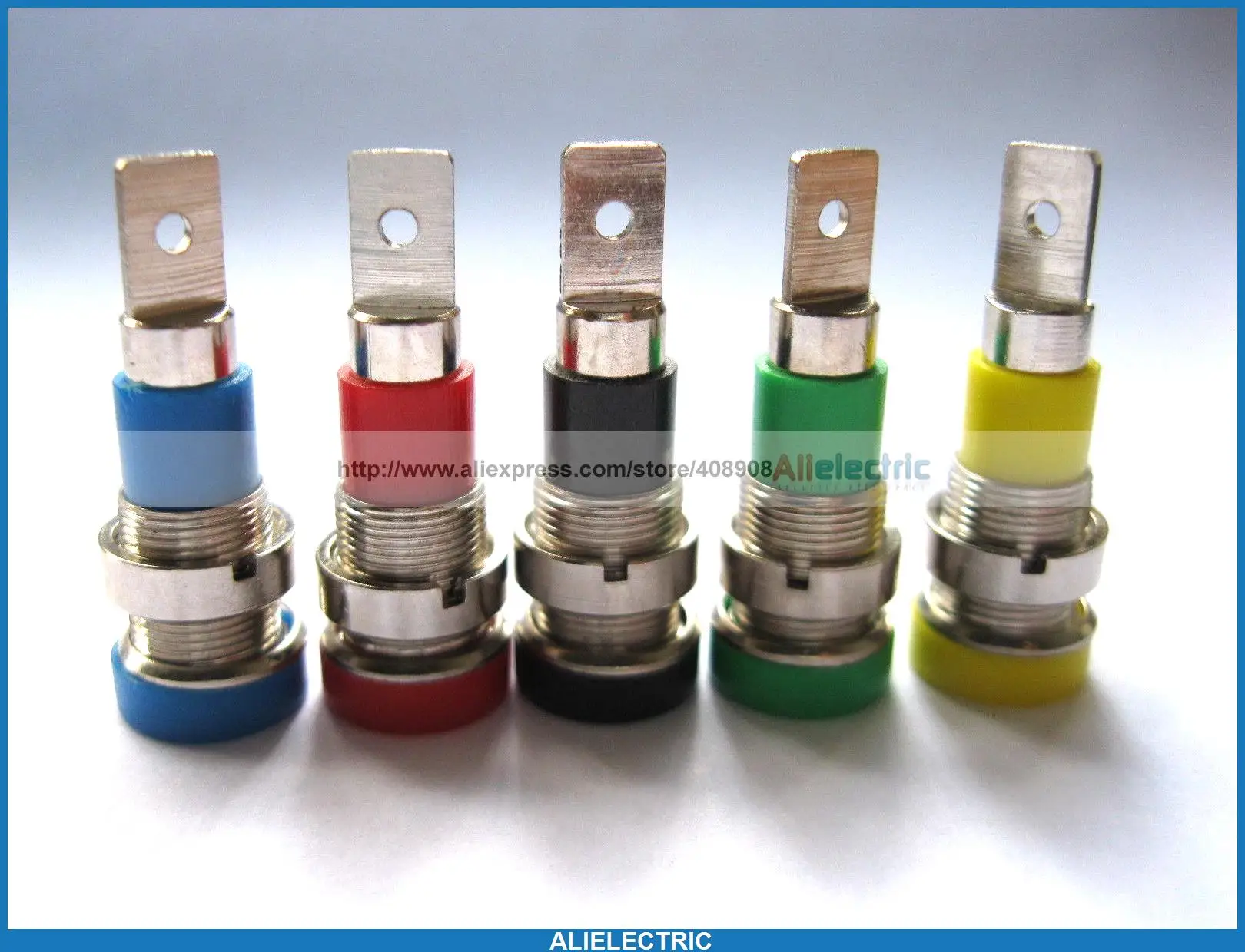 50 Pcs Banana Jack for 4mm Banana Plug 28.5mm Nickel Plated 5 Colors Insert