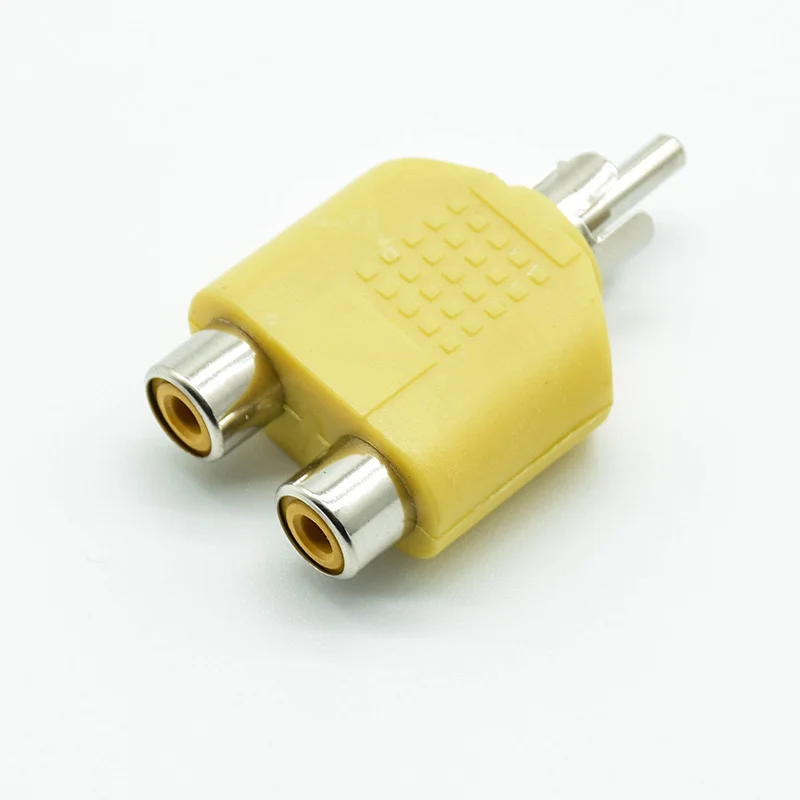 4 sztuk/partia RCA Y Splitter AV audio wideo konwerter wtyczki 1 męski na 2 adapter żeński zestaw Lotus kolor AV Jack wtyczka RCA do podwójnego