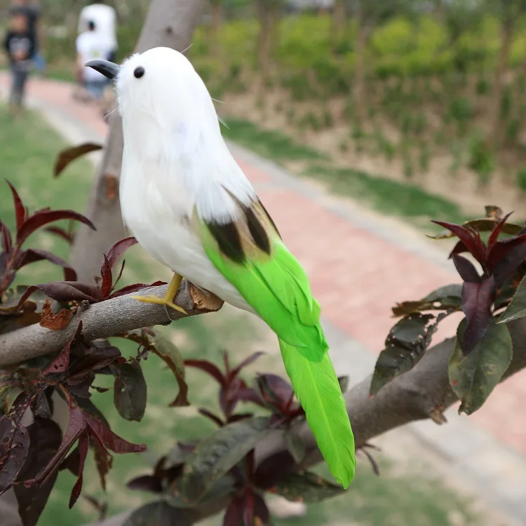 foam& feathers artificial bird 13cm colourful feathers bird model,garden decoration toy w0600