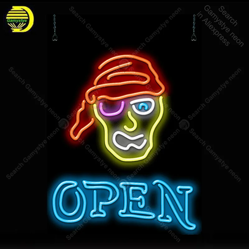 

Pirate with Open Neon Bulbs Sign Handcraft light Sign Display Recreation Hotel Iconic Neon Light anuncio luminoso Supper Bright