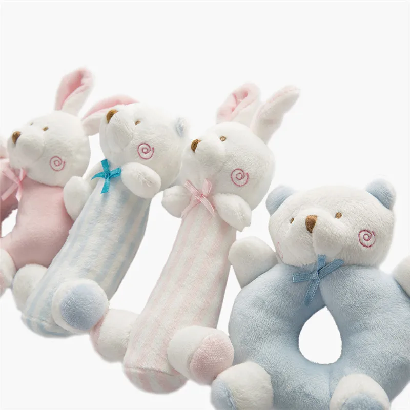 Cartoon Newborn Baby Toy Plush Rattle Infant Ring Bell Hand Grasp Toys Soft Mobiles New born Crib Dolls Baby Toys 0-12 months