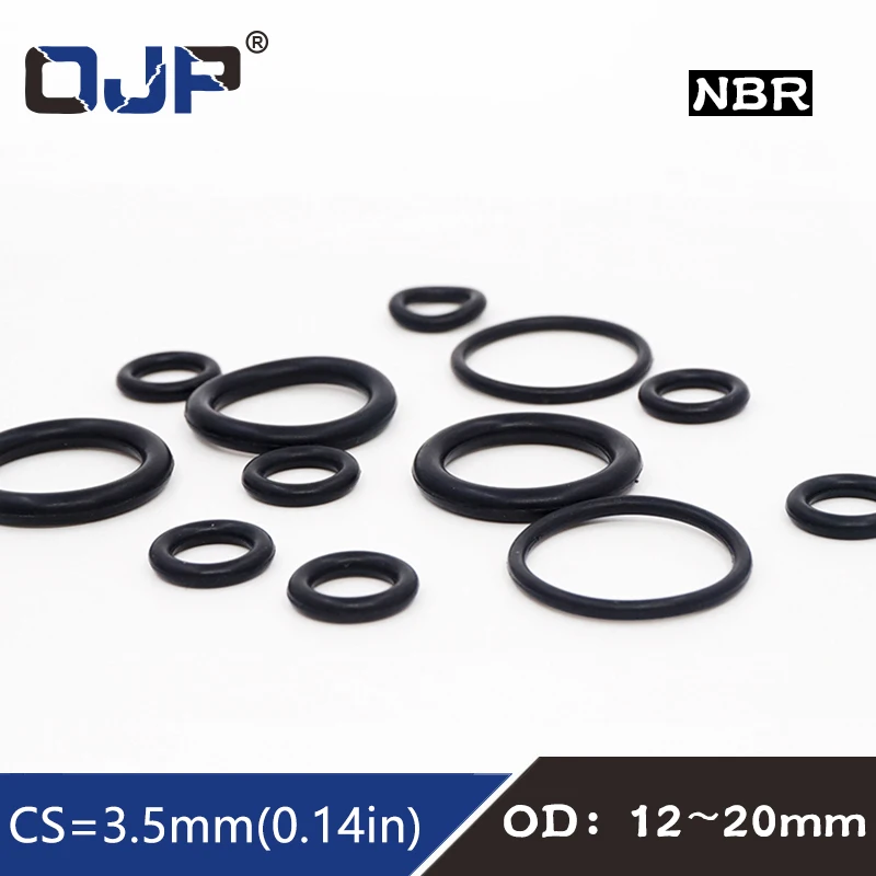 50PC/lot Rubber Ring Black NBR Sealing O Ring CS3.5mm OD12/13/14/15/16/17/18/19/20mm O-Ring Seal Gasket Sealing Washer Oil Ring