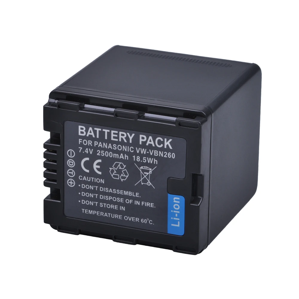 

Batmax 1pc 2500mAh VW-VBN260 Battery for Panasonic VW-VBN26 HC-X800, HC-X900, VW-VBN390 VBN130 HC-X910 HC-X920