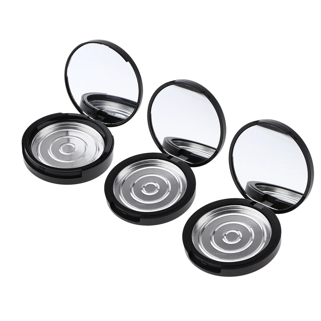 Empty Jar Pot Makeup Pressed Powder Cosmetic Storage Container Tin Portable - Multi-purpose Makeup Pot with Vanity Mirror