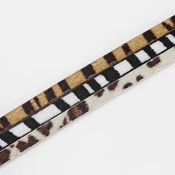 5x2mm 1M Length Leopard Print Flat Pu Leather Cord For Bracelet Necklace Jewelry Making Findings