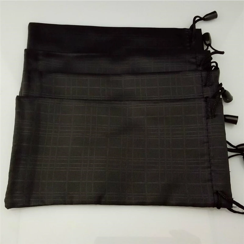 100 pcs/lot Glasses Case Soft Waterproof Plaid Cloth Sunglasses Bag Glasses Pouch Black Color Wholesale Good Quality Y90