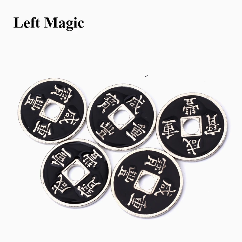 1 pcs Chinese Coin Magic Tricks US Half Dollar Size Black  mental Ancient Coins Magic Coins Props Accessories close up magic