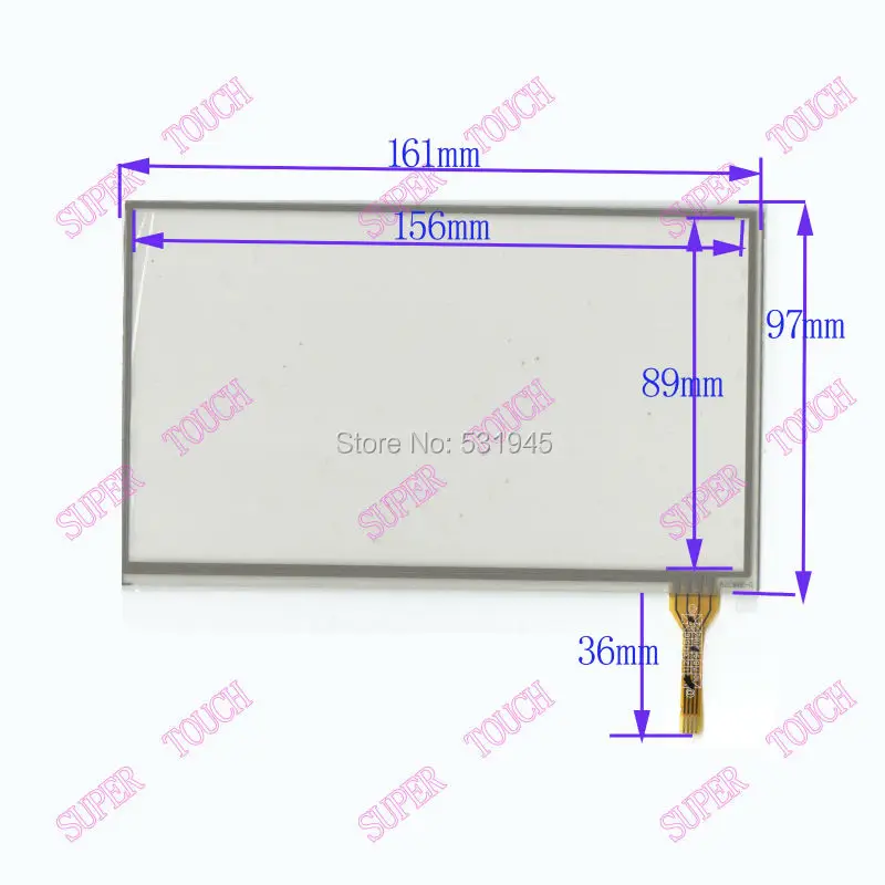 ZhiYuSun touch screens 7 inch 4 lines touch screen 161* 97mm screen  2286E-G GLASS  161mm*97mm on AT070TN90 display