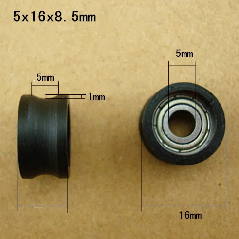 5 * 16 * 8.5 mm pulley encapsulates the embedded bearing plastic coated nylon wheel