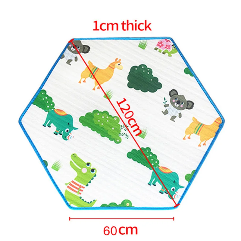 IMBABY 접이식 아기 놀이 매트, 크롤링 매트, 아기 어린이 담요 활동, 동물 폼 카펫