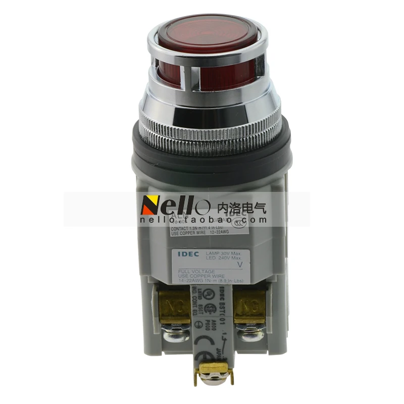 [SA]Izumi IDEC 30mm illuminated pushbutton switch guard ALFN22211DNR 24V self-resetting 1NO1NC--3pcs/lot