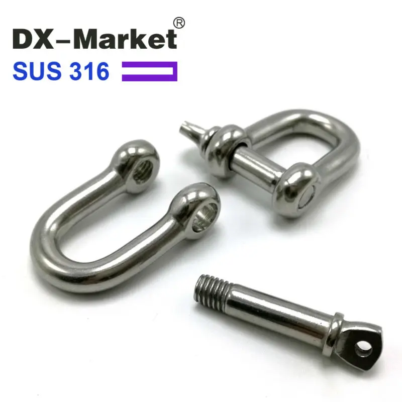 m8 ,10pcs  Chain D Rigging Shackle for Boat , 316 Stainless Steel Dee Type rigging , sus316  m8 dee shackle