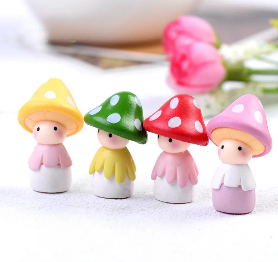 

50pcs 3.5*1.2cm Mushroom Doll Dollhouse Landscape Accessories Resin ornaments Home Garden Decor DIY Material