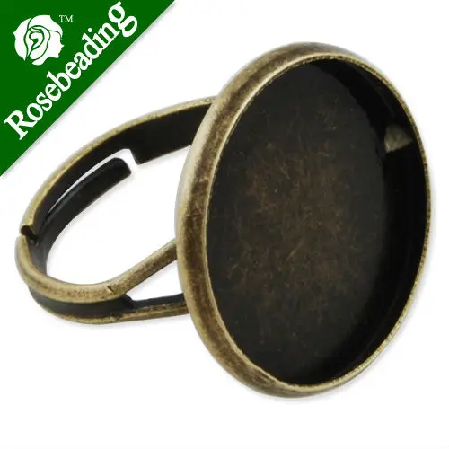 

18MM Round Adjustable Shallow bottom Antique Bronze plated Ring Base Setting,fit 18mm glass,ring blanks,Sold 50PCS Per Pkg