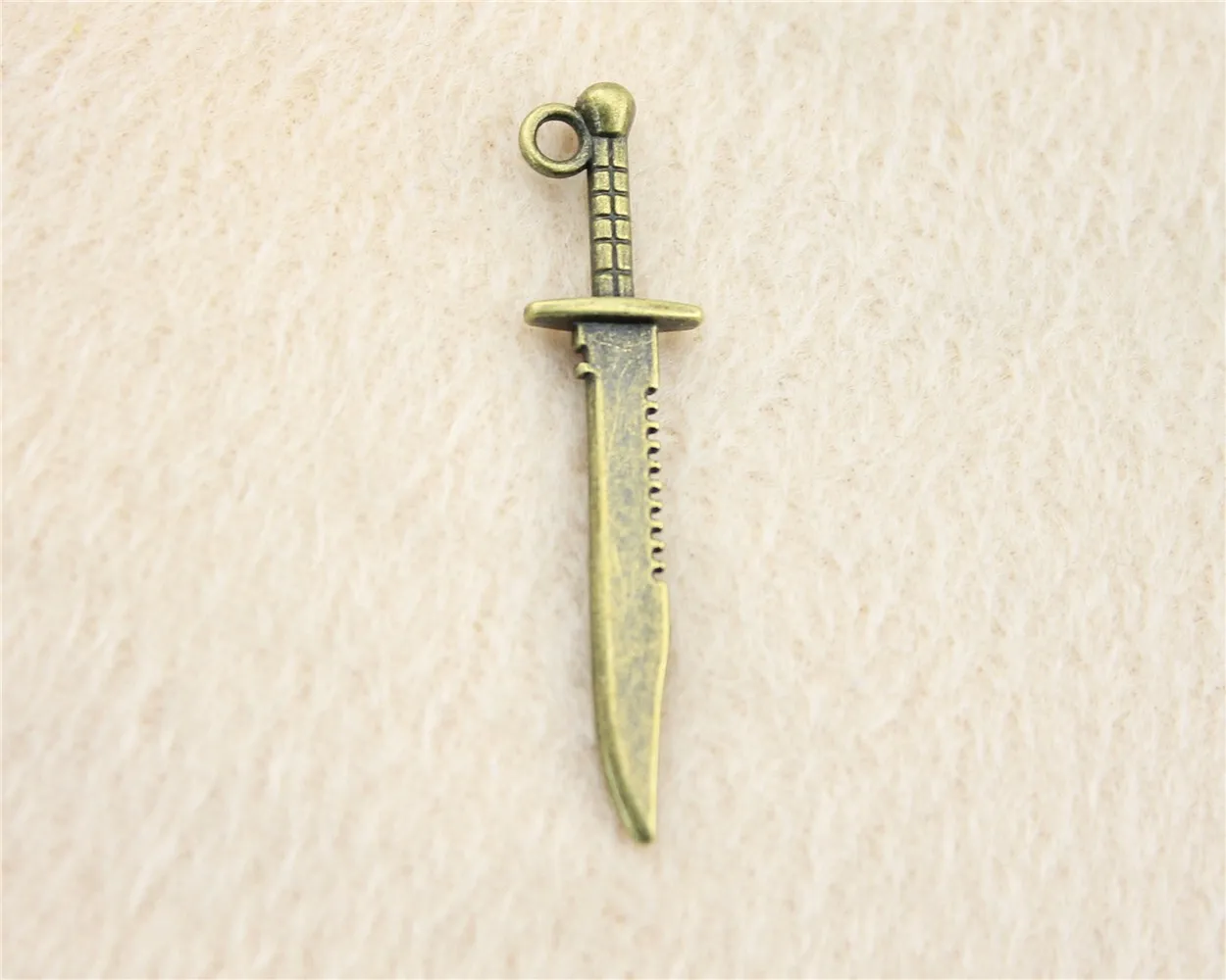 50pcs/lot 43*10mm ancient bronze Samurai Sword charm Pendants DIY jewelry for bracelet necklace earring